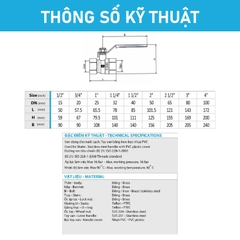[Minh Hòa] Van bi đồng tay gạt MIHA - PN16
