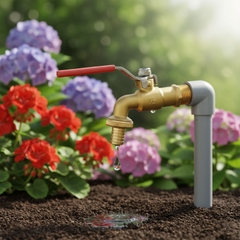 [Minh Hòa] Vòi vườn đồng tay Inox MIHA