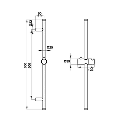 [Hafele] Thanh trượt 650R chrome 485.60.614
