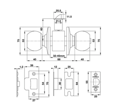 [Hafele] Diy Tay Nắm Tròn, Cửa Đi, Màu Inox Mờ 489.93.130