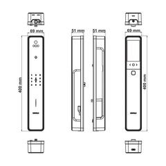 [Hafele] Khóa điện tử PP2502W màu đen 499.21.223