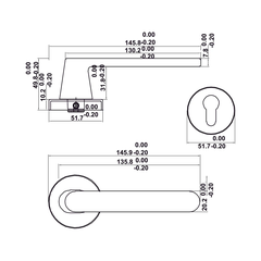 [Hafele] Khóa tay nắm DIY.B. LC7255 CYL70. Đen 499.63.609