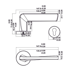 [Hafele] Khóa tay nắm DIY.D. LC7255 CYL70. Đồng 499.63.627