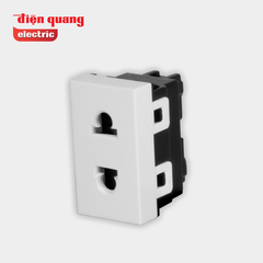 Ổ cắm 2 chấu đơn âm tường DQHome ĐQ IW1 O2PS W ( màu trắng )