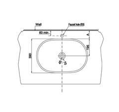[Hafele] Chậu sứ đặt bàn Kobe 585x390x175 588.79.030