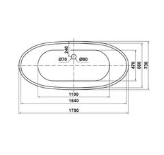 [Hafele] Bồn tắm độc lập Nagoya hình bầu dục 588.99.600