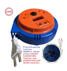 Ổ cắm kéo dài quay tay 3M kiểu đĩa bay mini Lioa OQMN3-3