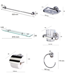 Bộ phụ kiện phòng tắm 6 món 6M1A