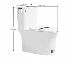 Bồn cầu 1 khối Rangos RG-8089 - Vành rim, Xả xoáy 360°, Men chống bám bẩn