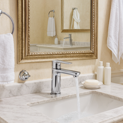 [Luxta] Vòi lavabo nóng lạnh (Thân ống trúc, tay gật gù, bao gồm dây cấp) L1220