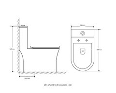 Bồn cầu 1 khối Rangos RG-8089 - Vành rim, Xả xoáy 360°, Men chống bám bẩn