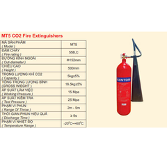 Bình Chữa Cháy CO2 5Kg MT5 KENTOM (KĐ)