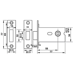 [Hafele] Thân Khoá Và Chốt Vệ Sinh Inox 304 902.54.290