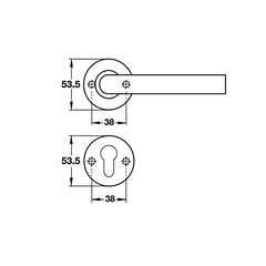 [Hafele] Bộ Tay Nắm Gạt Inox Mờ/Đen 135X60X19Mm