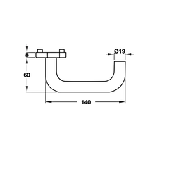 [Hafele] Bộ Tay Nắm Gạt Inox Mờ 140X60X19Mm 903.92.586