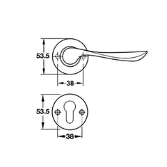[Hafele] Bộ Tay Nắm Gạt = Kl, Inox Mờ 903.92.686