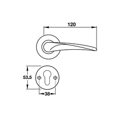 [Hafele] Bộ Tay Nắm Gạt = Kl, Đb Pvd 903.98.147