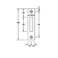[Hafele] Thân Khoá Cửa Trượt Bs40, Đen 911.26.413