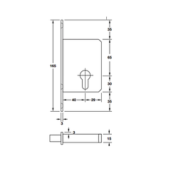 [Hafele] Thân Khoá Cửa Trượt Bs40, Đen 911.26.413