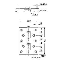 [Hafele] Bản Lề Lá 127X89X3Mm, 2Bb