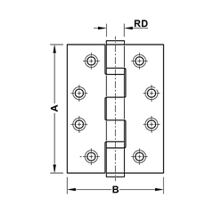 [Hafele] Bản Lề Lá 4"X3"X3Mm, Inox 304 926.98.040
