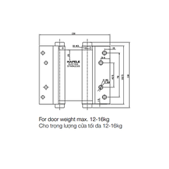 [Hafele] Bản Lề Bật 2 Chiều 4'' Inox Mờ 927.97.020