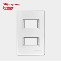 Mặt nạ 2 module âm tường Điện Quang ĐQ IW1 M2M W (màu trắng)