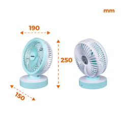 Quạt Sạc Nanoco NRF6213 – 6 inch, 4 Cấp Gió, Có Xoay, Pin 3600mAh – Màu Xanh / Hồng