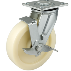 [Bánh xe Huy Hoàng] Bánh xe Nylon càng Inox Trắng