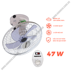 Quạt đảo NOF1609 47W (xám trắng) Nanoco
