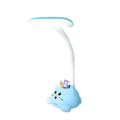 Đèn bàn học chống cận ĐQ LDL18 5 B (Cắm điện trực tiếp, Mèo Xinh, Hộp Cắm Bút, Xanh)