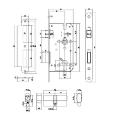 [Hafele] Khóa tay nắm DIY.E. LC7255 CYL70. Nickel 499.63.632
