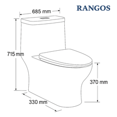 [Rangos] Bồn cầu vệ sinh bằng sứ một khối RG-8056S