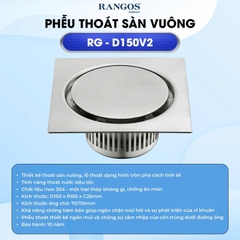 [Rangos] Thoát sàn nhà tắm cao cấp INOX 304 RG-D150V2