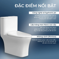 [Hafele] Bồn cầu 1-Khối Kobe 405x650x695 588.79.406