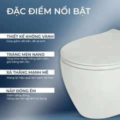 [Hafele] Bồn cầu treo tường Sapporo 540x370x365 588.79.410