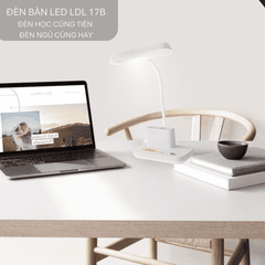 Đèn Đọc Sách Chống Cận Điện Quang ĐQ LDL17B (Cảm ứng, Pin sạc, 3W, Tích Hợp Đèn Ngủ Và Hộp Cắm Bút)