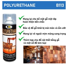 Sơn xịt PU bóng gỗ Bosny Polyurethane 600cc No.1900 (B113)