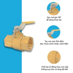[Minh Hòa] Van bi đồng Gas tay gạt màu vàng MIHA - PN30