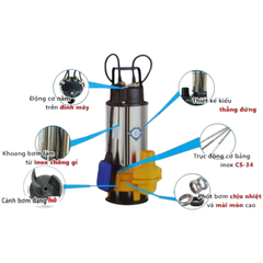 Bơm chìm cánh hở WS-Series E (A) có phao – Bơm nước thải bùn có cặn hiệu quả - DONGYIN