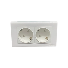 Ổ cắm S18/162 + FC2-63 (ổ cắm đôi "schuko"16A liền đế) Sino