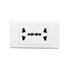 Ổ cắm công tắc S18UAM2 (2 ổ cắm có màn che 16A ) Sino Vanlock