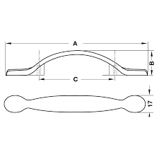 [Hafele] Tay Nắm Tủ 144X24X76 Mm (Đồng Cổ) 122.07.121