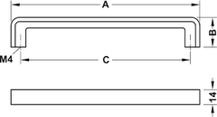 [Hafele] Tay Nắm Tủ H1385 146X28 (Crom Bóng) 110.34.265