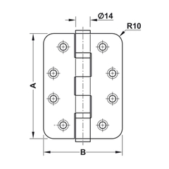 [Hafele] Bản Lề Lá 4"X3"X3Mm, Inox 304 Đen 926.98.043