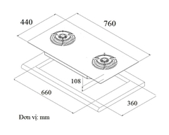 [GrandX] Bếp Ga Âm 2 Lò Nấu GX GS299D