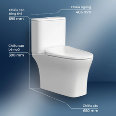 [Hafele] Bồn cầu 1-Khối Kobe 405x650x695 588.79.406