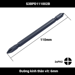 Mũi bắn vít 2 đầu xanh dài 110mm Licota