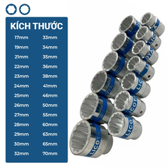 Đầu tuýp 3/4" (bông+lục) LICOTA 17mm-70mm