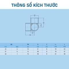 [Bình Minh] Co 3 nhánh 90° – Nhựa Bình Minh